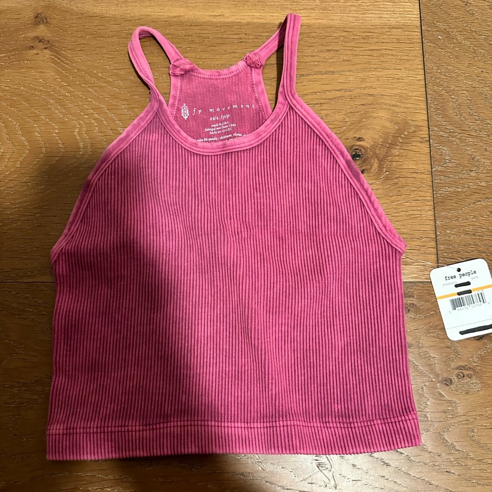 Free People Pink Ribbed Bralette/ Tank